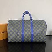 Louis Vuitton LV Keepall Bandoulière 50 Blue Green 50x29x23cm - 5