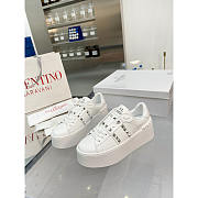Celine Flatform Rockstud White Sneaker - 4