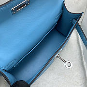 Hermes Mini Kelly Epsom Blue Silver 19cm - 6