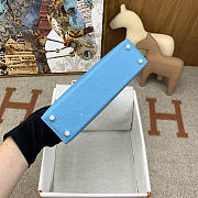 Hermes Mini Kelly Epsom Blue Silver 19cm - 5