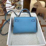 Hermes Mini Kelly Epsom Blue Silver 19cm - 3
