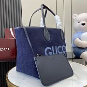 Gucci Totissima Medium Reversible Tote Denim 30.5x28x27cm - 5