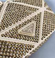 Prada Mini Crystal Triangle Gold Shoulder Bag 17x11.5x6cm - 4