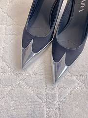 Prada Satin Metallic Leather Pumps Black 8.5cm - 5