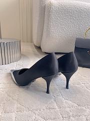 Prada Satin Metallic Leather Pumps Black 8.5cm - 4