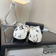 Chanel White Black Logo Ballerina Flat  - 5