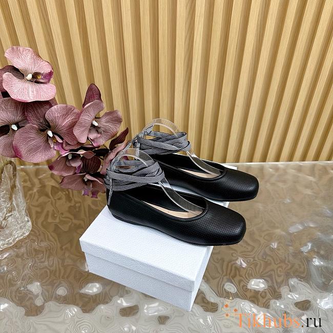 Dior D-Journey Lace-Up Ballet Flat Black  - 1