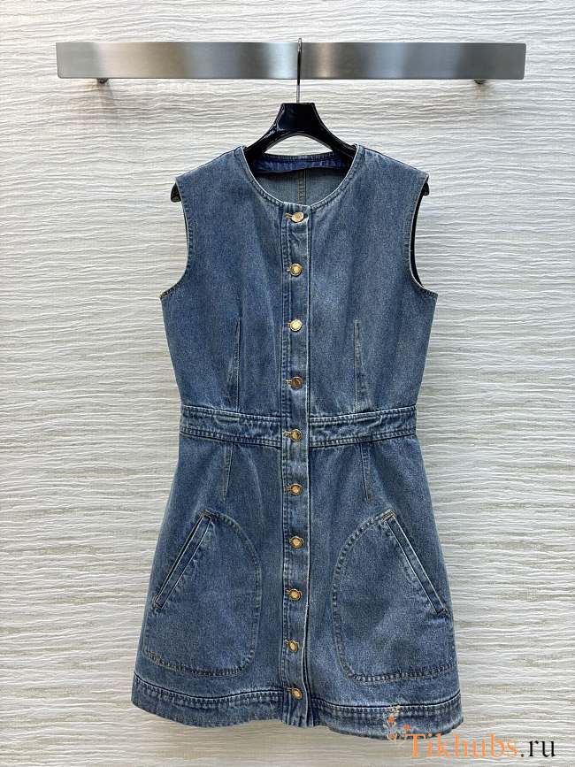 Louis Vuitton LV Blue Denim Dress - 1