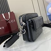 Gucci Small Jumbo GG Crossbody Bag Grey Black 23x19x9.5cm - 6