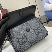 Gucci Small Jumbo GG Crossbody Bag Grey Black 23x19x9.5cm - 2