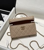 Chanel 25P Top Handle Beige Caviar 19.5x17x5.5cm - 4