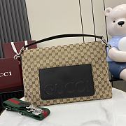 Gucci Medium GG Crossbody Bag With Web Beige 36x25x12cm - 6