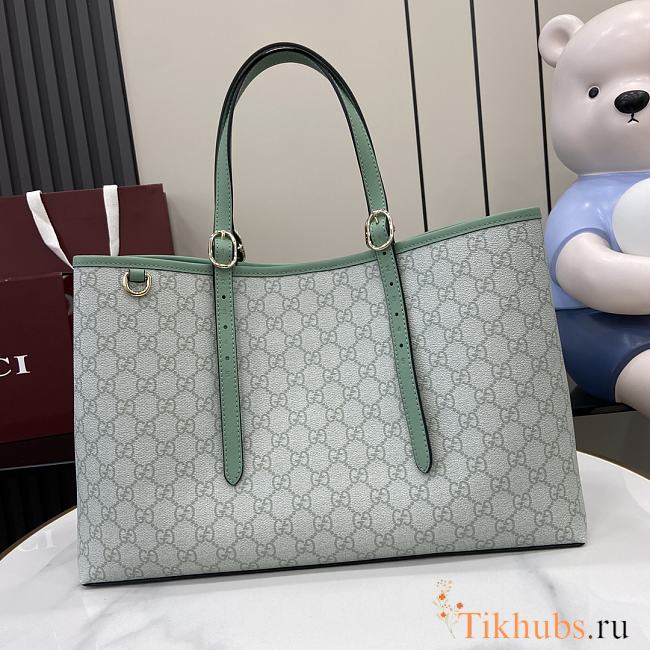 Gucci GG Emblem Medium Tote Bag Green 38x25x15cm - 1