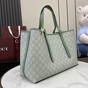Gucci GG Emblem Medium Tote Bag Green 38x25x15cm - 3