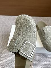 Loewe Ease Buckle Mule Brushed Suede Green - 4
