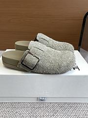 Loewe Ease Buckle Mule Brushed Suede Green - 3