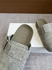 Loewe Ease Buckle Mule Brushed Suede Green - 2