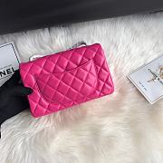 Chanel Small Flap Bag Fuchsia Pink Gold Lambskin 20cm - 4