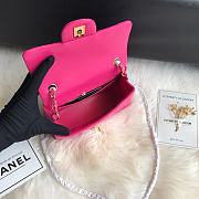 Chanel Small Flap Bag Fuchsia Pink Gold Lambskin 20cm - 3