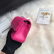 Chanel Small Flap Bag Fuchsia Pink Silver Lambskin 20cm - 5