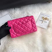 Chanel Small Flap Bag Fuchsia Pink Silver Lambskin 20cm - 4