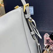 Prada Aimee Large Leather Shoulder Bag Blue 39x23x12cm - 6