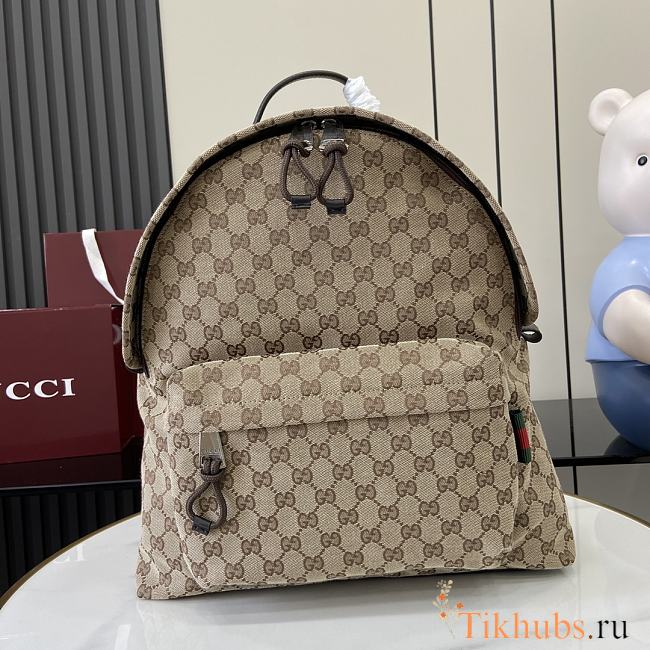 Gucci Medium GG Backpack With Web Beige 36x42x21cm - 1