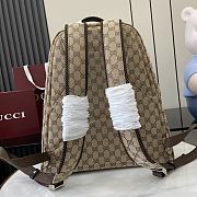 Gucci Medium GG Backpack With Web Beige 36x42x21cm - 5