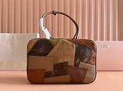 Miu Miu Leather Patchwork Beau Bag Cognac 34x23x10cm - 4