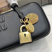 Miu Miu Beau Leather Bag Black 28x11.5x8cm - 3