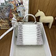 Hermes Kelly 25 Himalaya Niloticus Crocodile Silver 25cm - 5