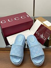 Gucci Women's GG Platform Sandal Blue - 3