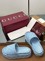Gucci Women's GG Platform Sandal Blue - 2