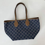 Gucci Totissima Small Tote Bag Denim Blue 22x19x18cm - 5