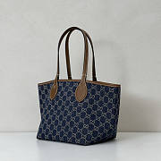 Gucci Totissima Small Tote Bag Denim Blue 22x19x18cm - 2