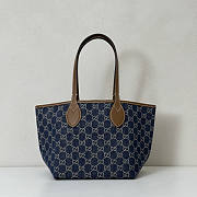 Gucci Totissima Small Tote Bag Denim Blue 22x19x18cm - 4