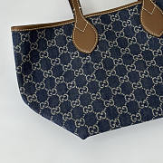 Gucci Totissima Small Tote Bag Denim Blue 22x19x18cm - 3