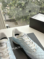 Chanel Calfskin & Suede Calfskin Sneakers Blue - 3