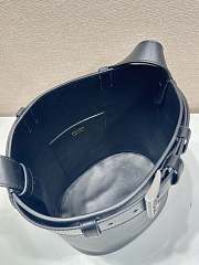 Prada Bucket Bag Belt Buckle Leather Black 26.5x29x18cm - 4