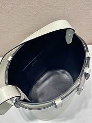 Prada Bucket Bag Belt Buckle Leather White 26.5x29x18cm - 5
