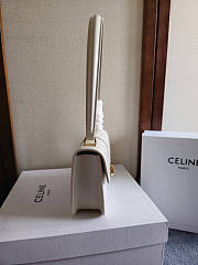 Celine Teen Josephine Bag Calfskin White 18.5x13x5cm - 3