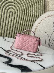 Chanel Top Handle Vanity Case Pink Caviar 17x8x9.5cm - 3
