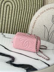 Chanel Top Handle Vanity Case Pink Caviar 17x8x9.5cm - 6