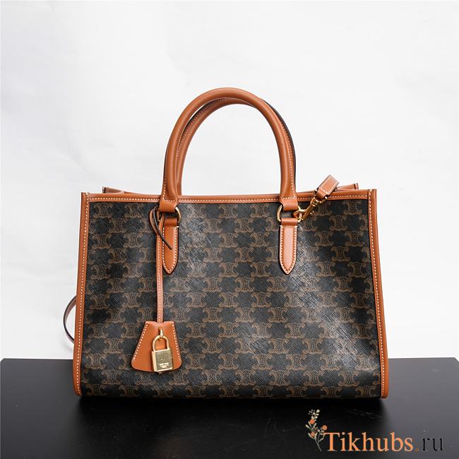 Celine Mini Horizontal Cabas Triomphe Brown 35x22x7cm - 1