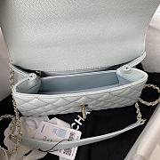 Chanel Coco Handle Flap Bag Light Blue Caviar Gold 24cm - 3