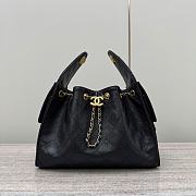 Chanel 25 Small Handbag Black Calfskin Gold 30x26x14cm - 1