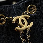 Chanel 25 Small Handbag Black Calfskin Gold 30x26x14cm - 6
