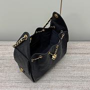Chanel 25 Small Handbag Black Calfskin Gold 30x26x14cm - 3