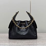 Chanel 25 Small Handbag Black Calfskin Gold 30x26x14cm - 2