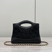 Chanel Nano 31 Bag Black Suede Leather 20.5x17.5cm - 3